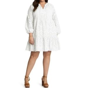 Adyson Parker | White Eyelet Lace Tiered Ruffled Dress